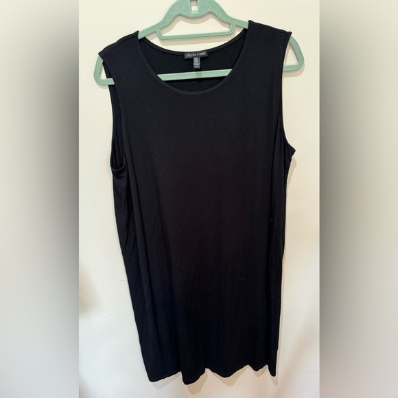 Eileen Fisher Double Front Stretch Viscose Jersey Knit Tank Dress Sz M - Picture 6 of 9